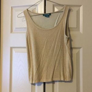 LAUREN Ralph Lauren sleeveless gold shirt Size S